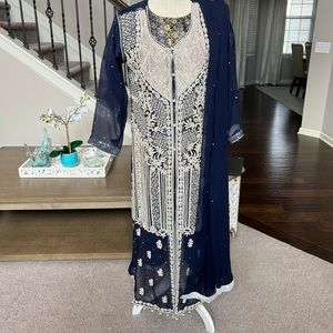 Brand new dark blue navy Pakistani womens suit size 8